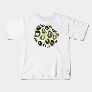Leopard Circles Yellow Kids T-Shirt